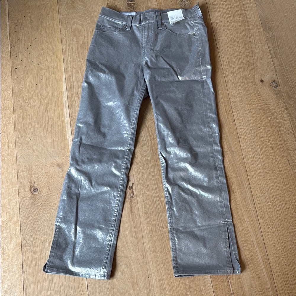 GAP new Metallic Silver Pants size 0/25P